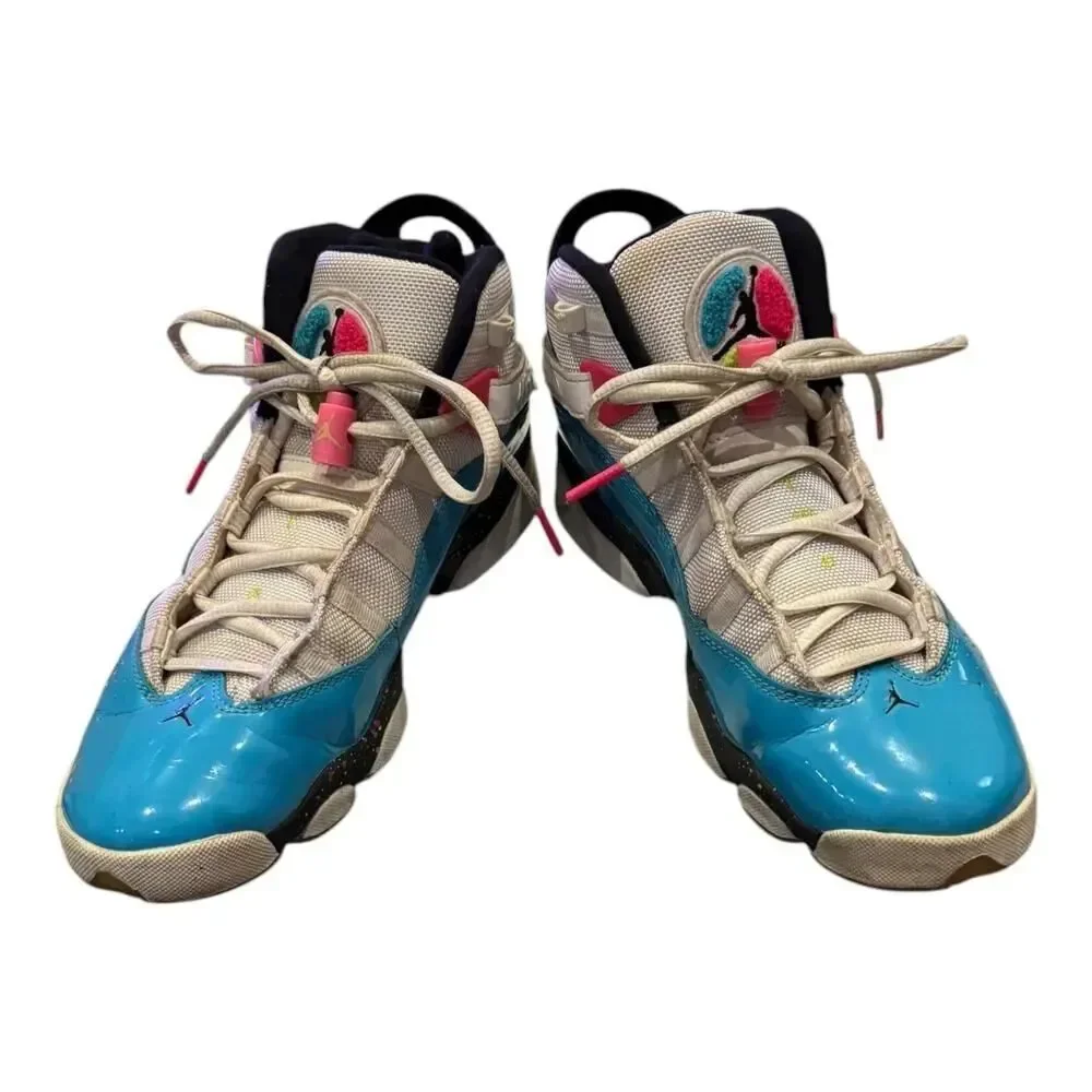 Nike Air Jordan 6 Rings 'South Beach' CK0031-100 Kids Sneakers 7Y